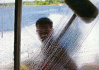 Cleaning the boat